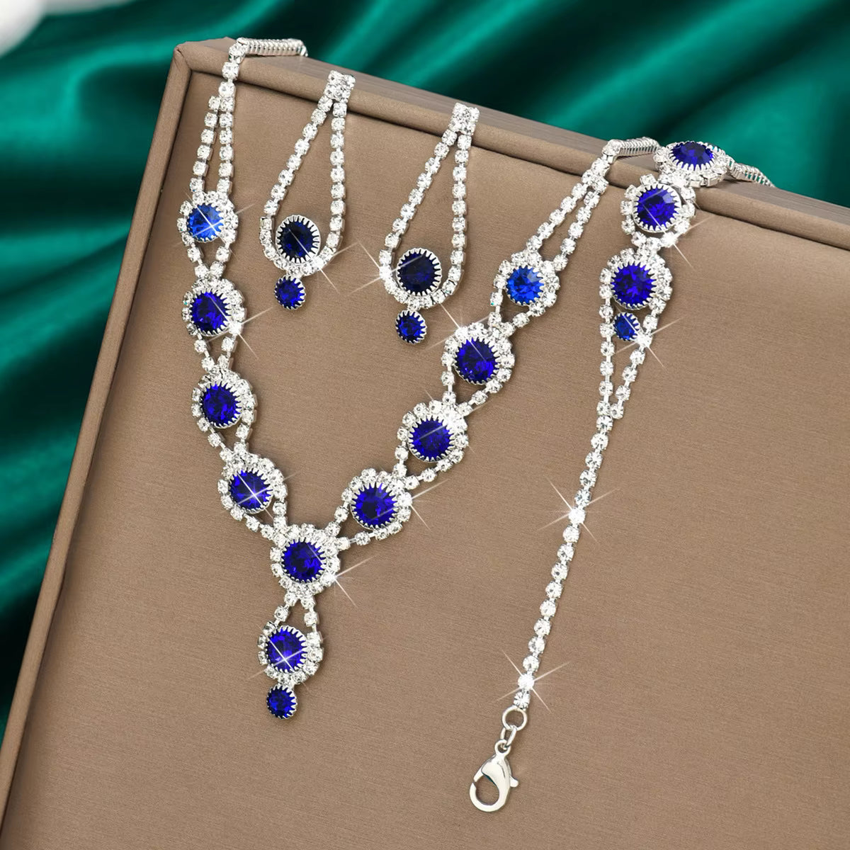 Elegant Bridal Necklace Earrings Bracelet Set