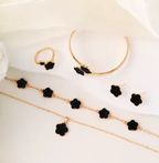 Gold Plated Flower Jewelry Set